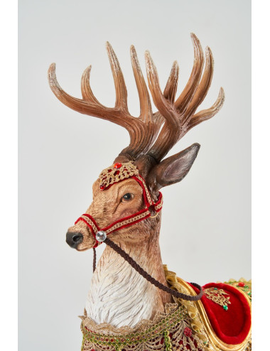 Brown deer with sled 77cm
