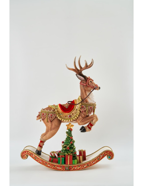 Brown deer with sled 77cm