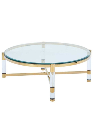 ETERNA Coffee Table – Stainless Steel & Tempered Glass | Sezon Dekor