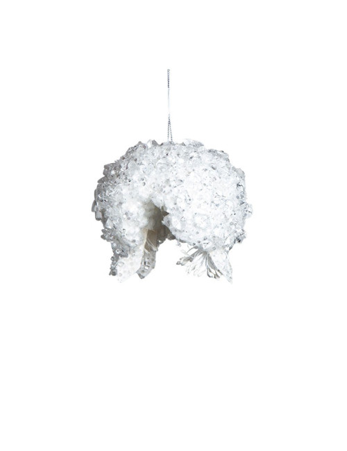 WHITE CRYSTAL POMEGRANATE ORNAMENT