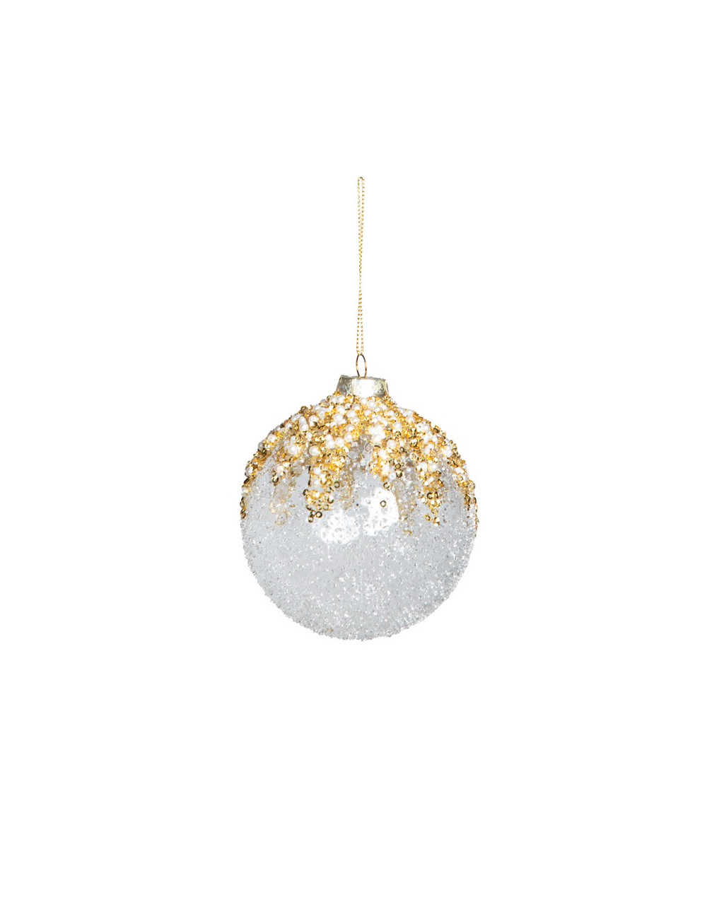 Glass ball with beads 8*8*8cm