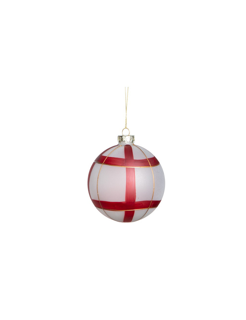 Glass ball with red stripes 10*10*10