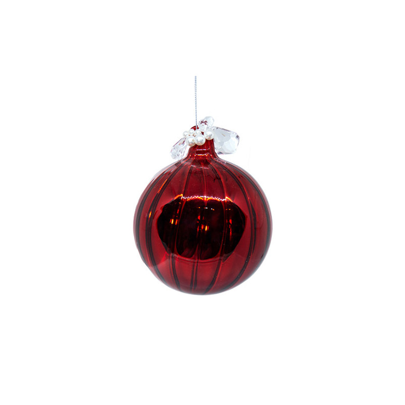 Red ball with beads 10cm