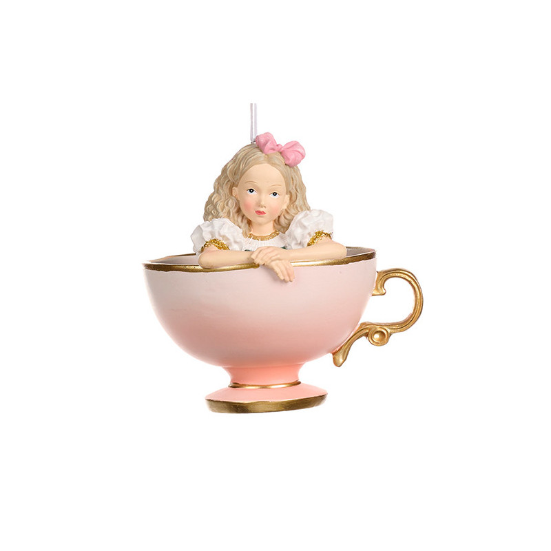 Liza në filxhan caji porcelan