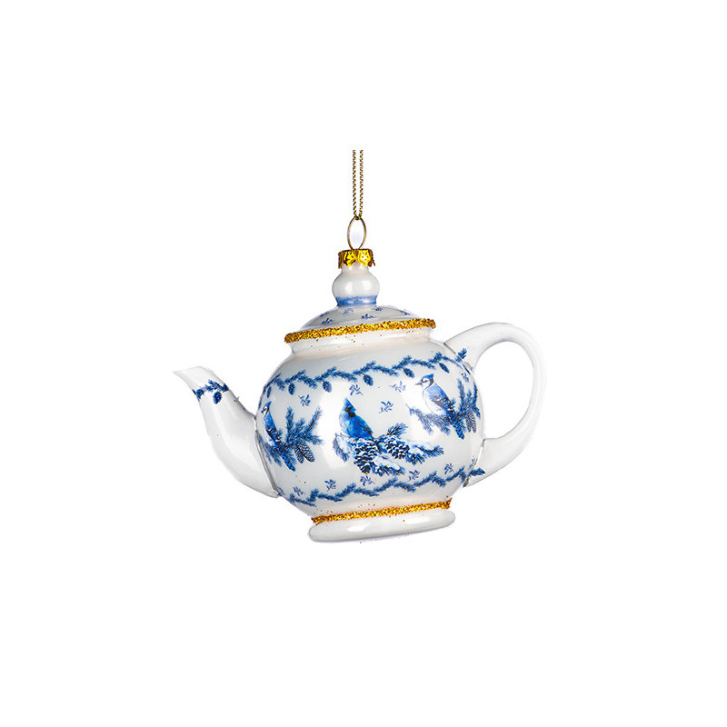 Blue teapot ornament