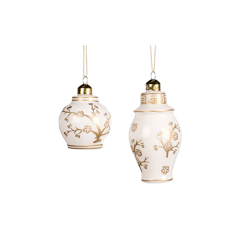 Mini gold/white ornament