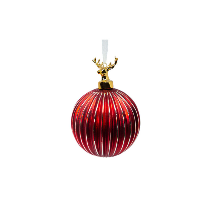 Red deer ball with stripes
