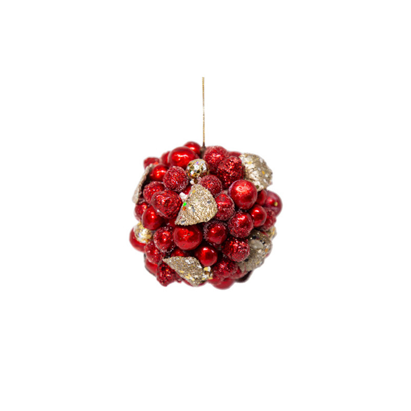 Red ball with gold leaves