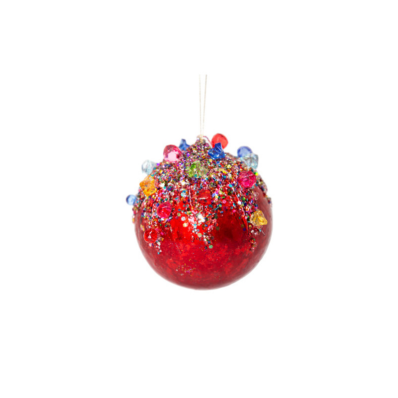 Red multicolor crystal ball L