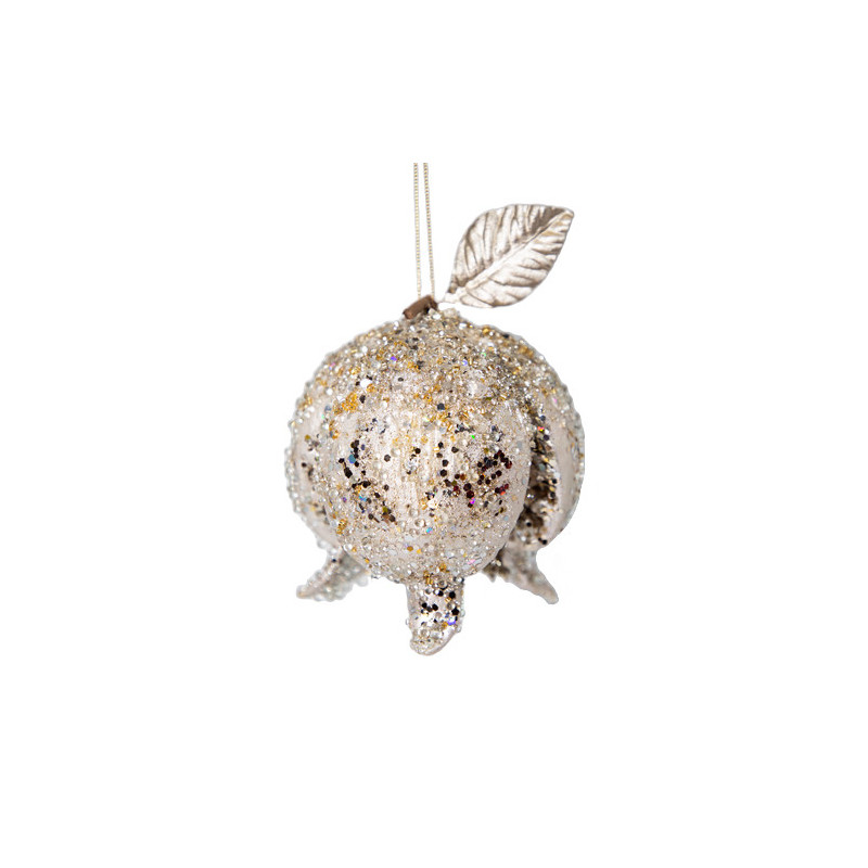 Silver pomegranate with sparkles