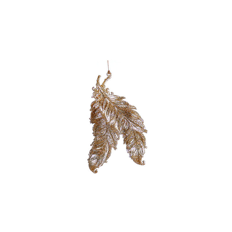 Gold acrylic feather 15cm