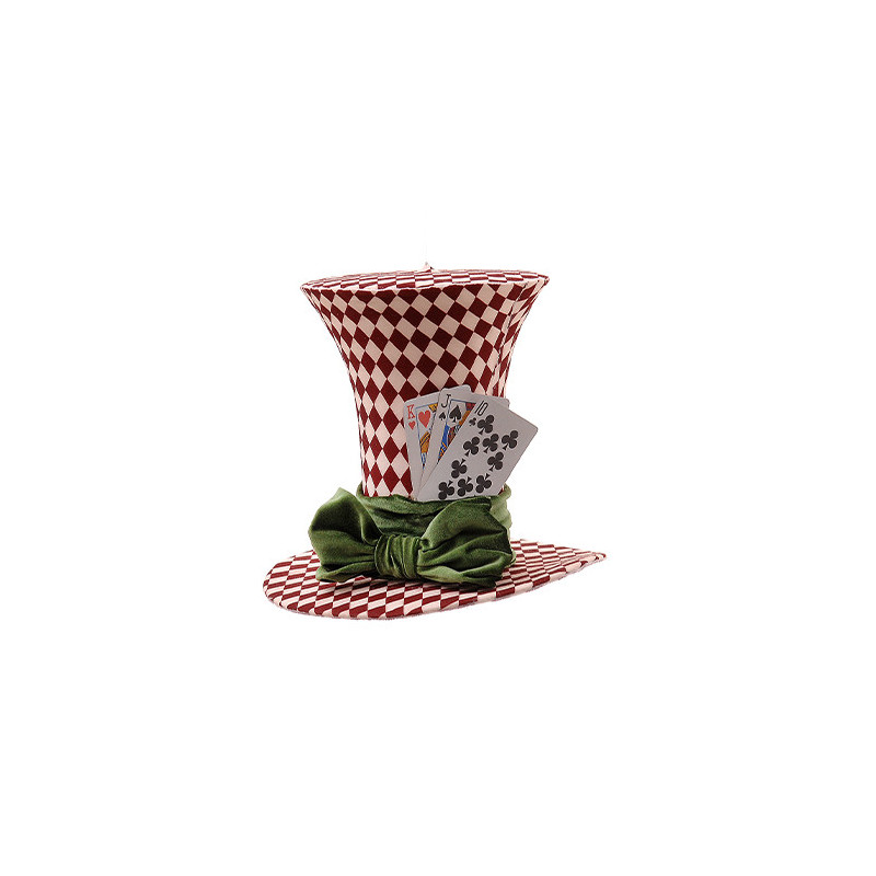 Hat with red/white squares