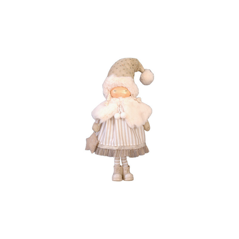 Doll with striped dress and hood