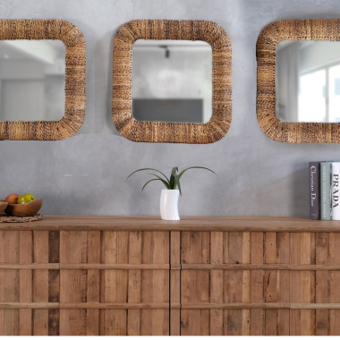 Pasqyrë DHATU – Kornizë ratan | Sezon Dekor