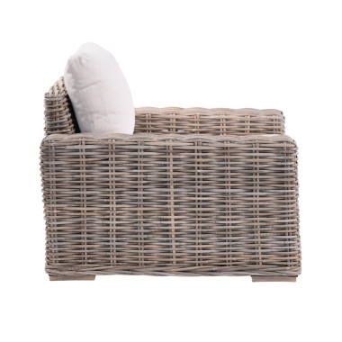 Set KUBU GREY ratan gri – Divan, poltrone & tavolinë | Sezon Dekor