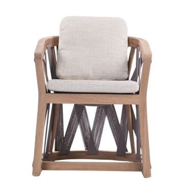 Spark Dining Chair – Teak Wood & Polyester Rope | Sezon Dekor