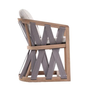 Spark Dining Chair – Teak Wood & Polyester Rope | Sezon Dekor