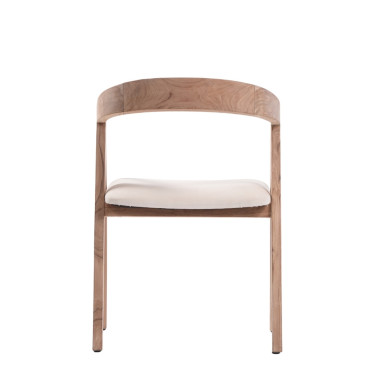 NEVA Dining Chair – Natural Wood & Soft Cushion | Sezon Dekor