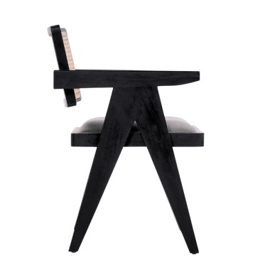 Vienna Chair | Teak Wood & Woven Rattan Backrest | Sezon Dekor