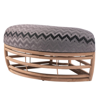 PUF DISCO Set – 4 Modern Poufs with Wooden Frame | Sezon Dekor