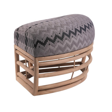 PUF DISCO Set – 4 Modern Poufs with Wooden Frame | Sezon Dekor