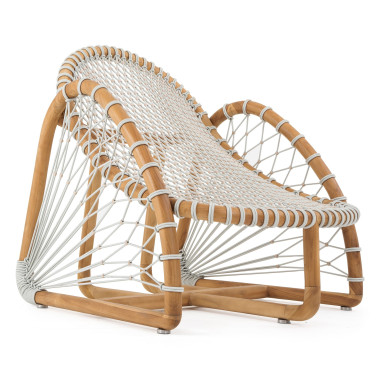 Ivory & Ice Lounge Chair –  Teak Wood | Sezon Dekor