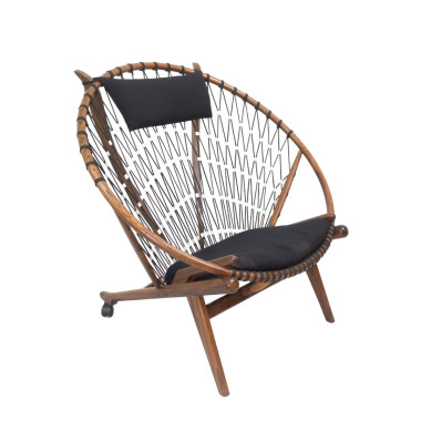 Poltron Lazy – Karrige Lounge Boho me Kornizë Druri | Sezon Dekor