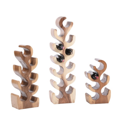 Wine Bottle Holder S – Suar Wood | Sezon Dekor