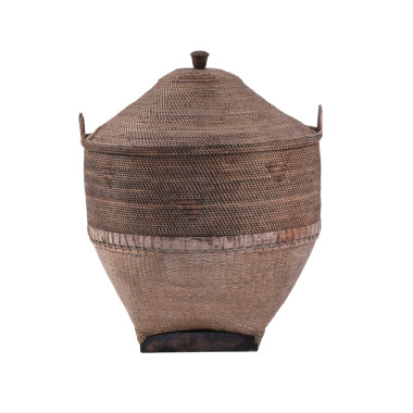TONGA Basket – Decorative Lidded Basket with Handwoven Style | Sezon Dekor