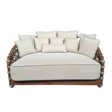 Snake Daybed | Elegant Teak Wood Lounger with Hypoallergenic Rope