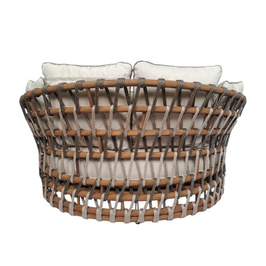 Snake Daybed | Elegant Teak Wood Lounger with Hypoallergenic Rope