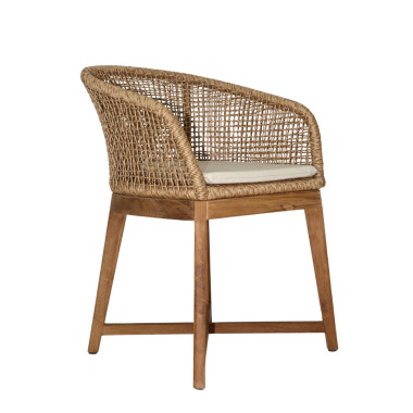 AMORA Chair – Solid Wood & Handwoven Backrest | Sezon Dekor