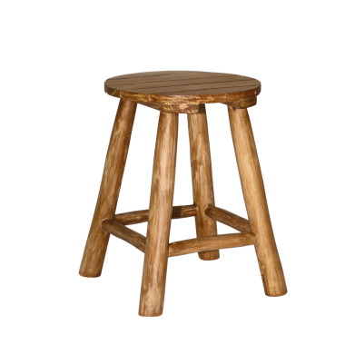 SELENO Stool – Rustic Solid Teak Wood | Sezon Dekor