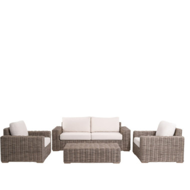 KUBU GREY Rattan Set – Sofa, Armchairs| Sezon Dekor