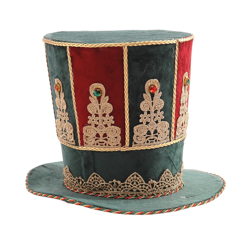 BURGUNDY GREEN GOLD HAT