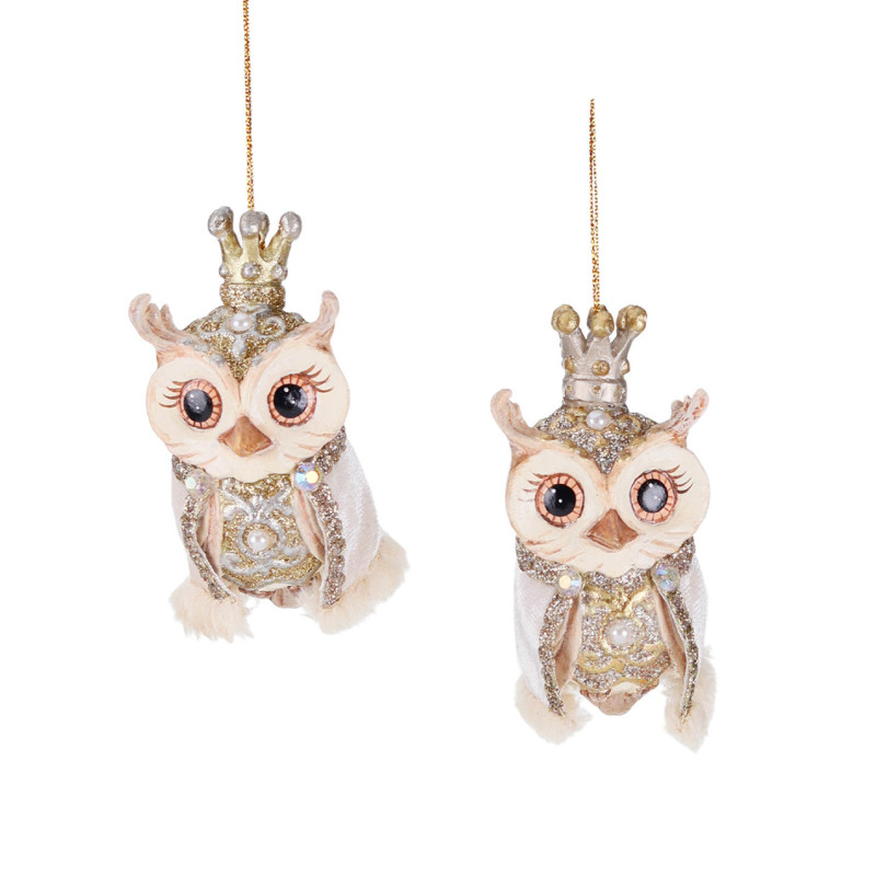 REGAL WINTER OWL ORNAMENT