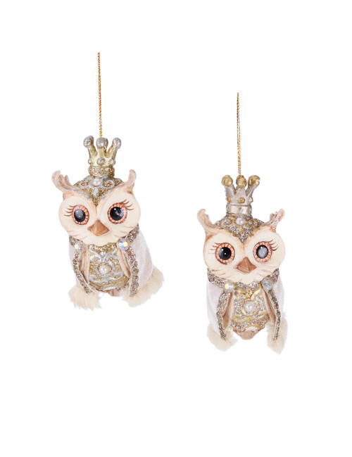 REGAL WINTER OWL ORNAMENT