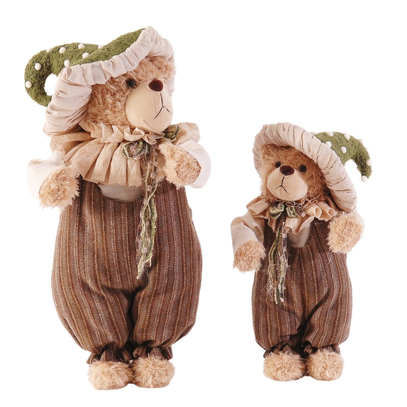 BROWN & GREEN SANTA BEAR