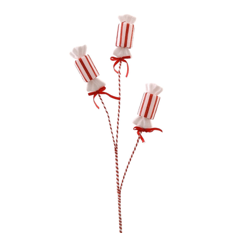 BRANCH CANDLE RED & WHITE