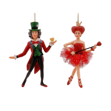 MAD HATTER/QUEEN OF HEARTS ORNAMENT