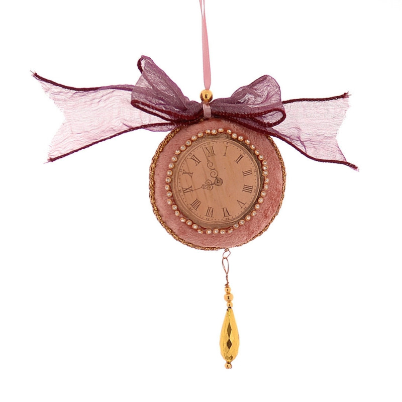 GOLD VELVET CLOCK ORANMENT