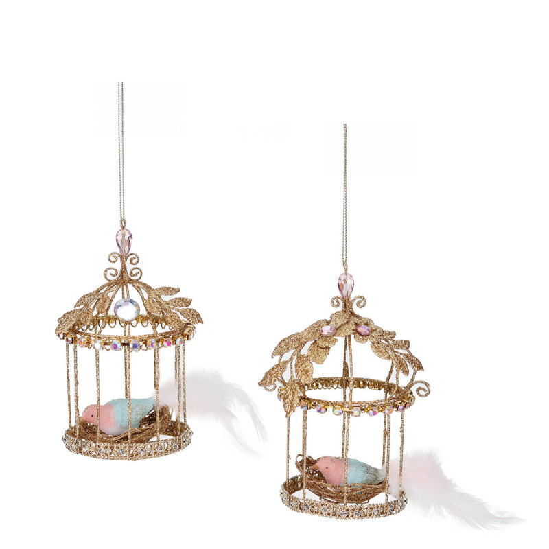 WIRE JEWEL BIRDCAGE ORANMENT