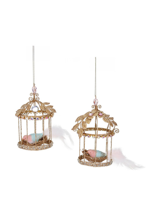 WIRE JEWEL BIRDCAGE ORANMENT