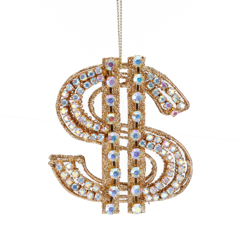 JEWEL DOLLAR SIGN ORNAMENT