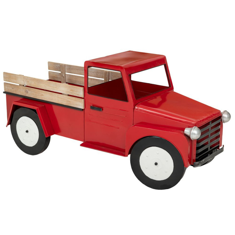 RED METAL CHRISTMAS TRUCK