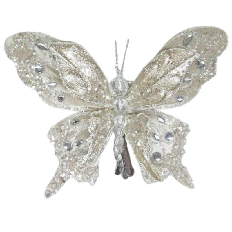 BUTTERFLY ORNAMENT CHAMPAGNE
