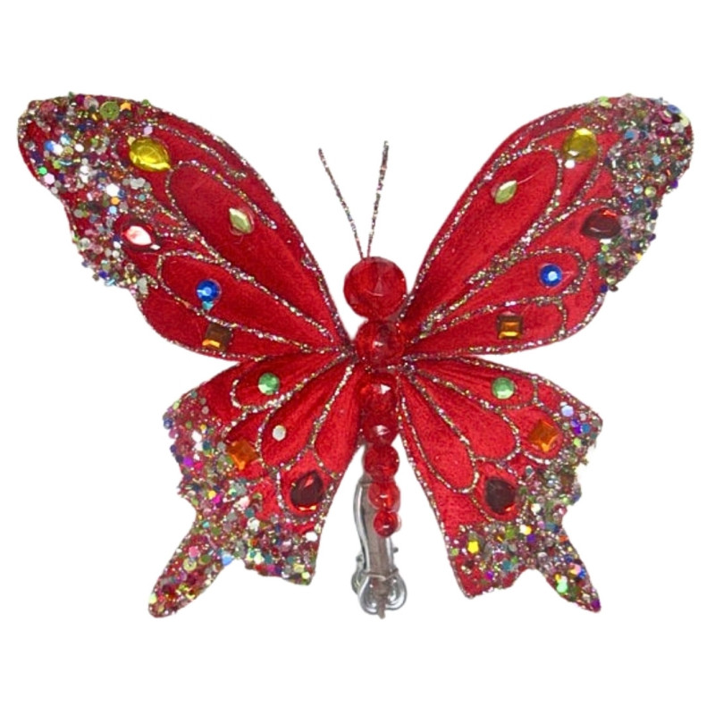 BUTTERFLY ORNAMENT RED M