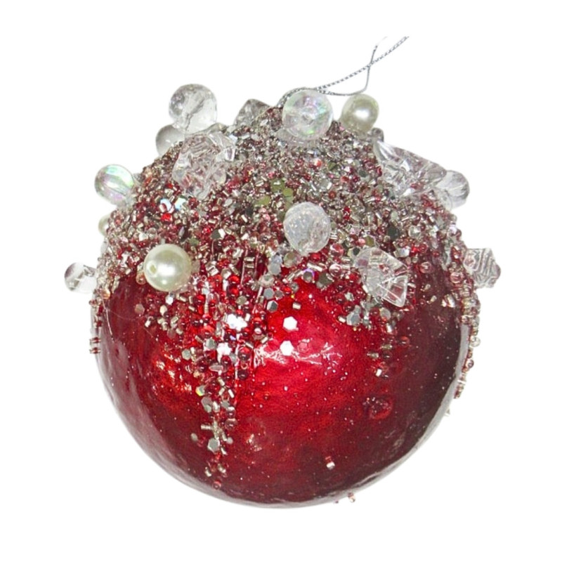 ORNAMENT BALL RED/SILVER