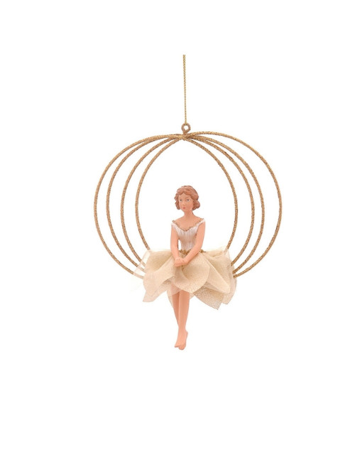 GOLD FAIRIES ON A CIRCLE ORNAMENT