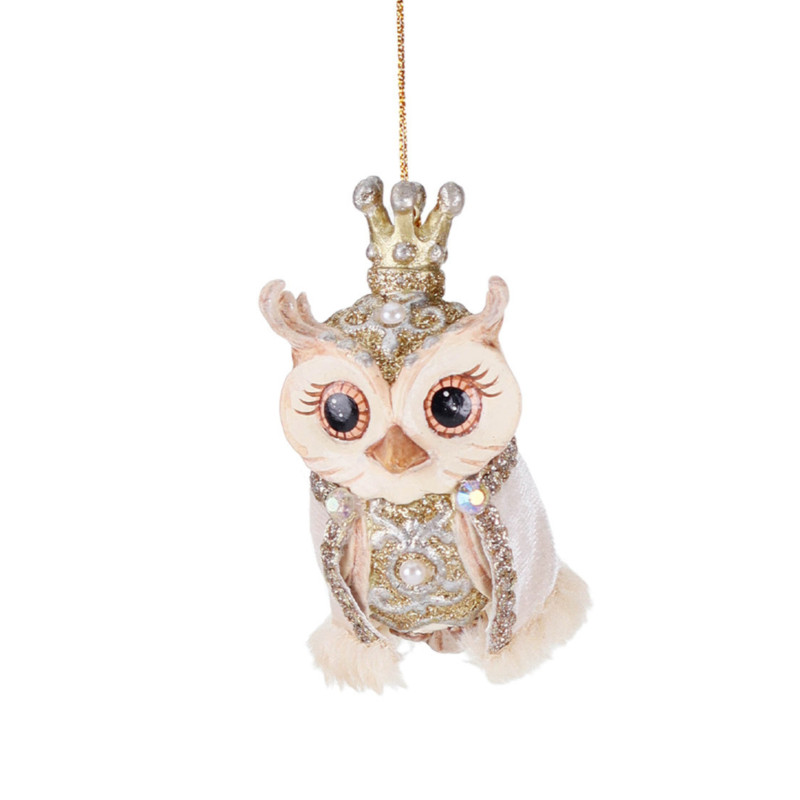 REGAL WINTER OWL ORNAMENT